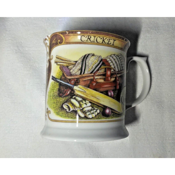 Cricket Vintage Mug - Fine Bone China - Queens Churchill - England 1980's - Picture 1 of 7